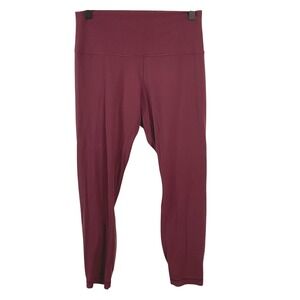 Lululemon Womens Align Pant 2 Capri 25" Leggings 10 Maroon Activewear Athleisure